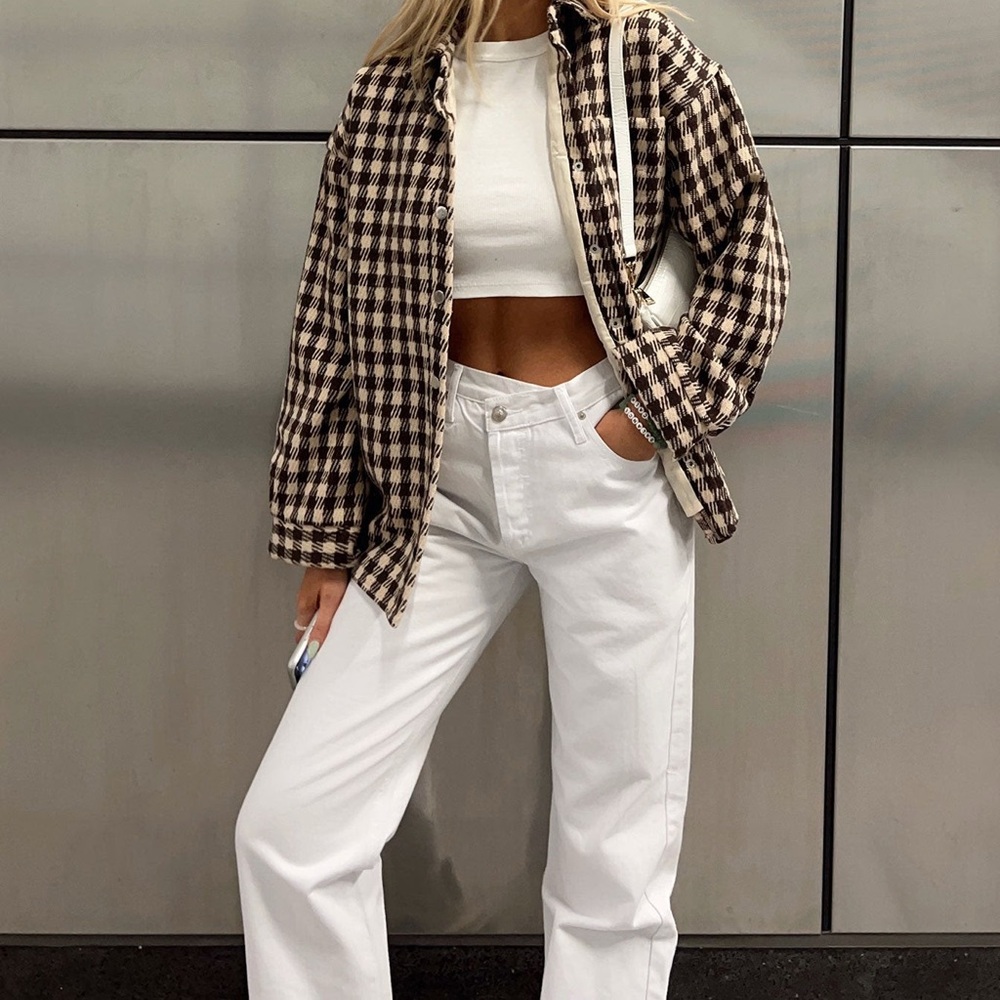 Princess Polly white oversized jeans